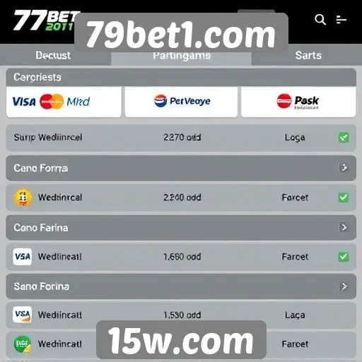 Métodos de pagamento disponíveis em 79bet1.com